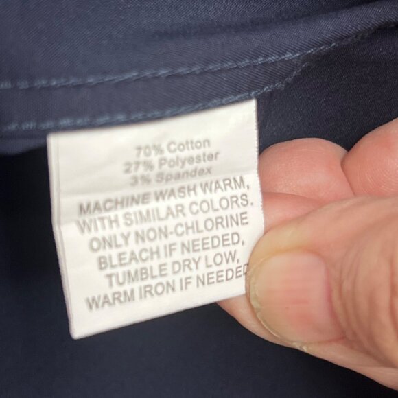 Alain Andre of Paris 6XL Mens Slim Fit Button-Down Dress Shirt Navy Blue Formal - Picture 13 of 16